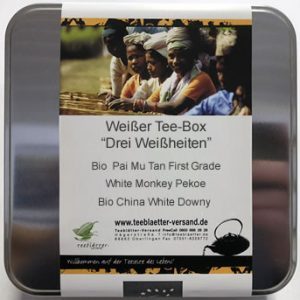 Weisser Tee-Box Drei Weisheiten - Teeblätter-Versand