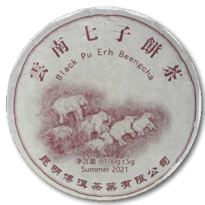China-Pu-Erh-Black-Elephant-Beeng-Cha-100-g-Shu - Teeblätter Versand